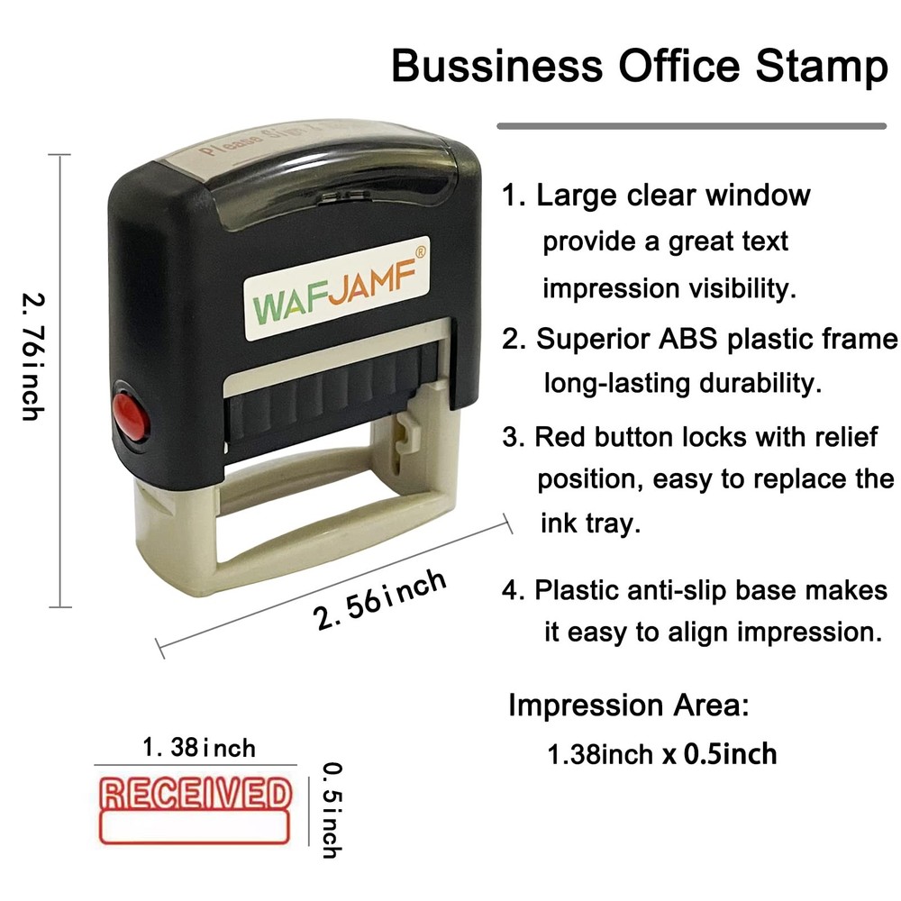 Received Stamp Self-Inking Rubber Stamp Red Ink-Medium