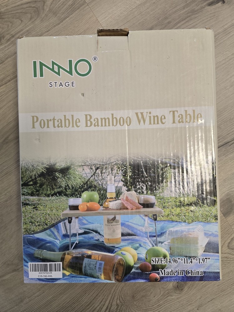 Portable Bamboo Wine Table (Picnic Table)