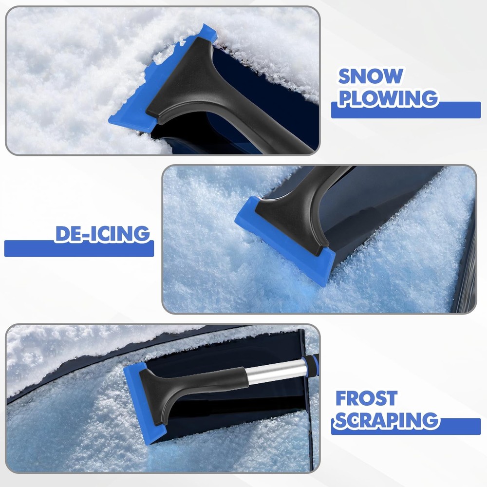 Hovom Ice Scraper for Car Windshield Window, Scratch Free Silicone Blue