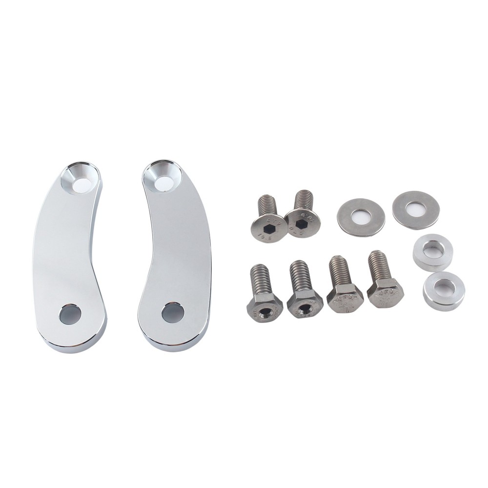 Chrome Front Turn Signal Bracket Relocation For Harley Softail Springer Bad Boy