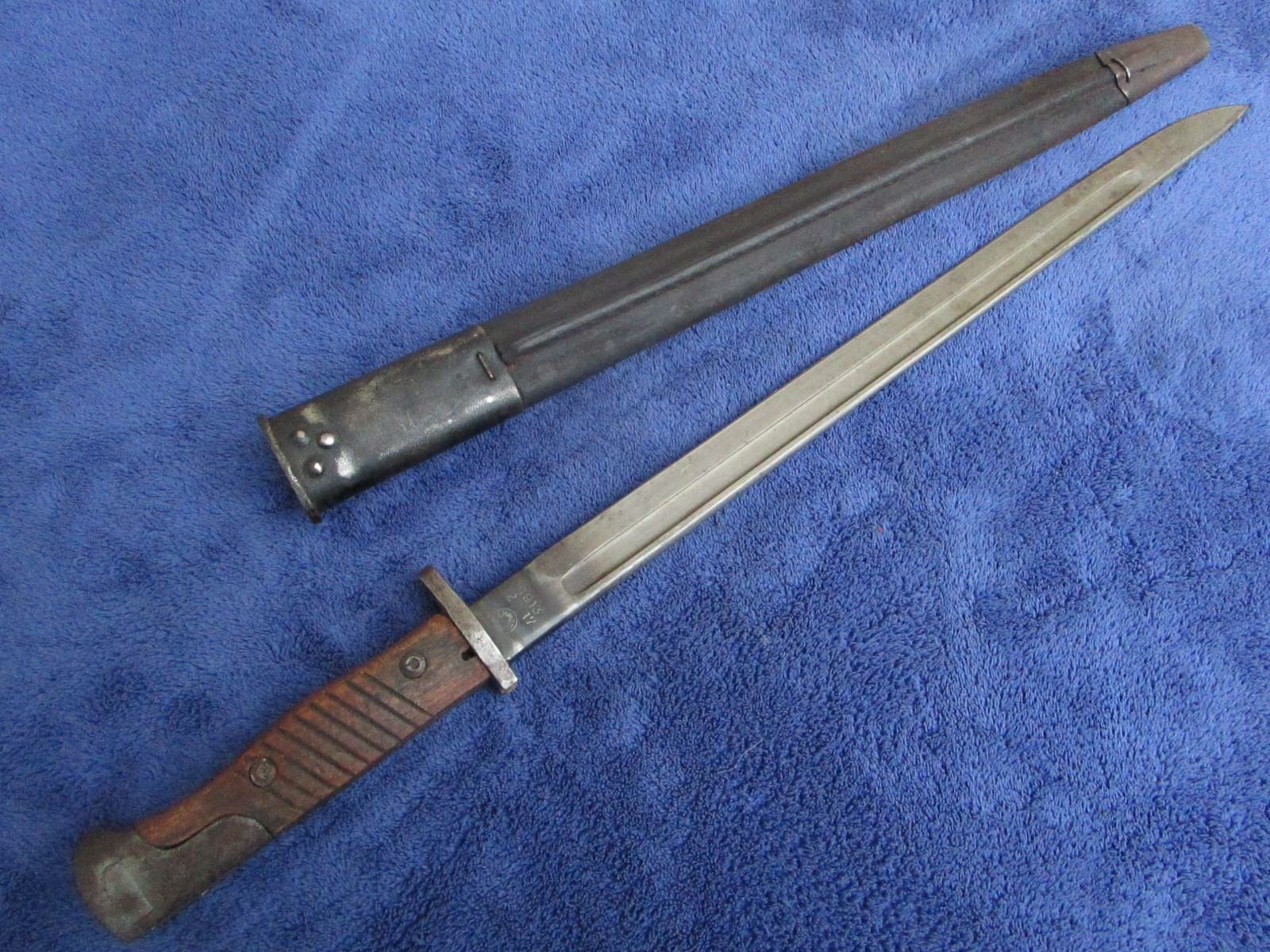 RARE ORIGINAL US M1913 REMINGTON BAYONET AND SCABBARD MAUSER RIFLE CONVERSION