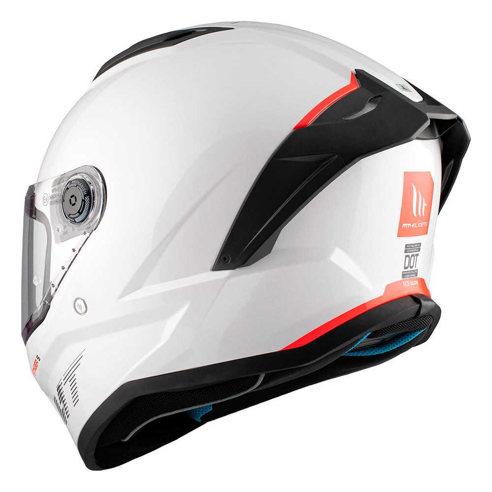 Full Face Helmet MT Helmets Stinger 2 Solid A0 Glossy White