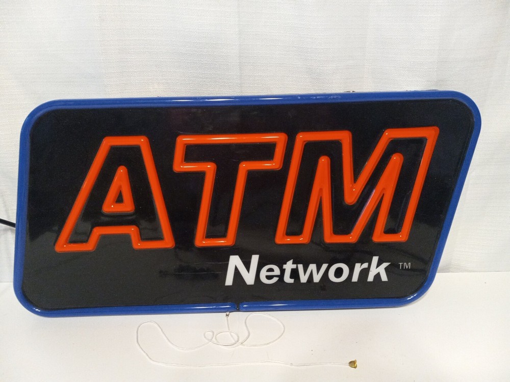 ATM Network Lighted Hanging Sign Pull Chain Store Sign Business