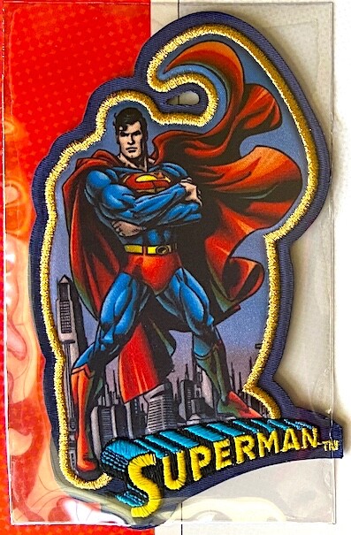 SUPERMAN PATCH on INFO CARD ~ from Willabee & Ward ~ DC COMICS PATCH COLLECTION