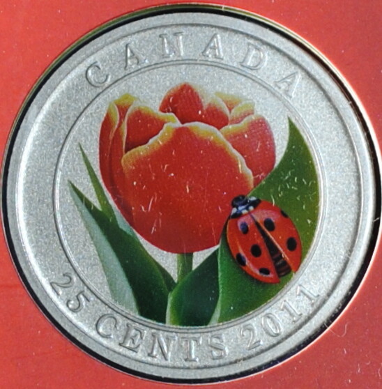 2011 Canada 25 Cents Specimen Tulip
