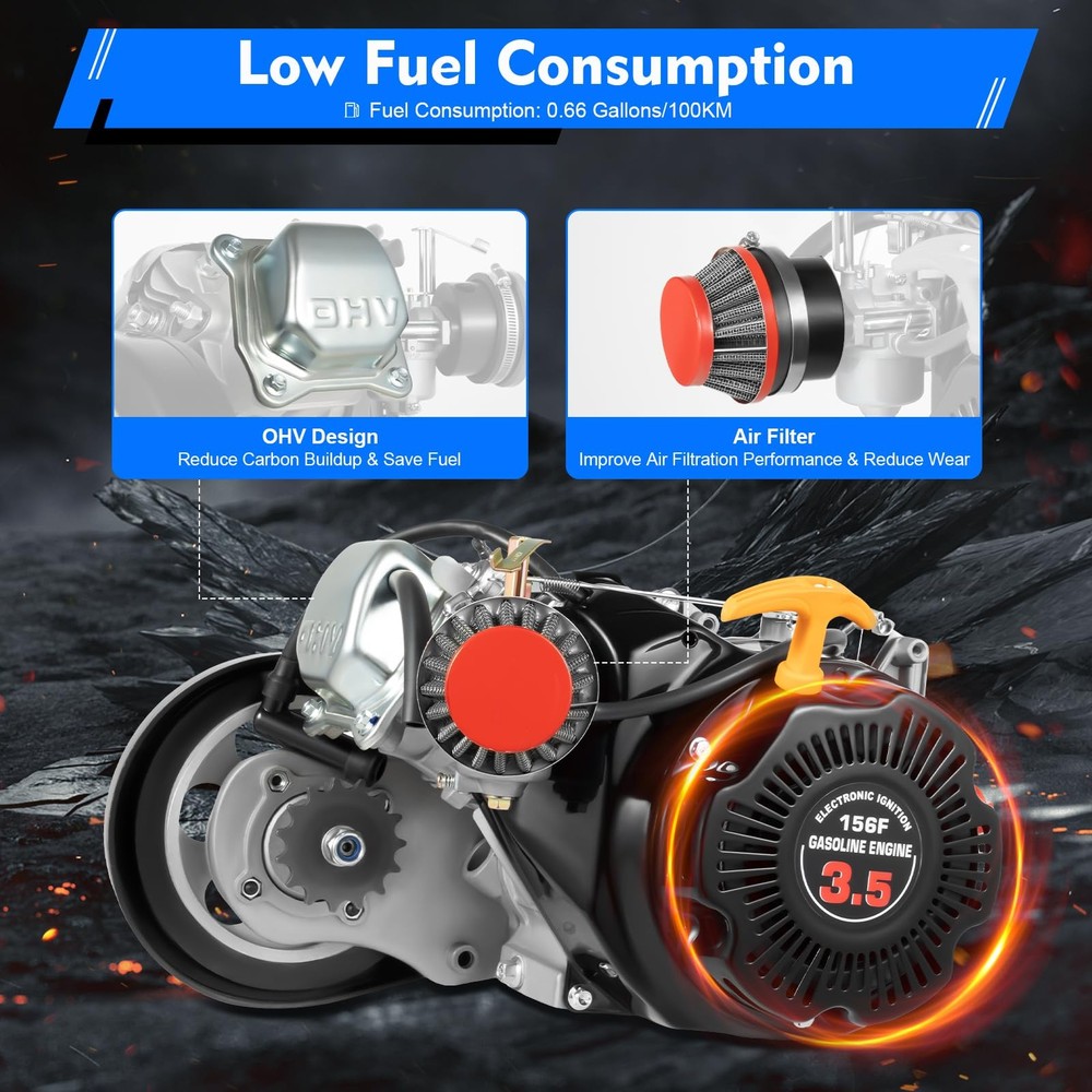 100cc 4 Stroke Bicycle Engine Kit Belt Drive Conversion for Large Frame Bikes