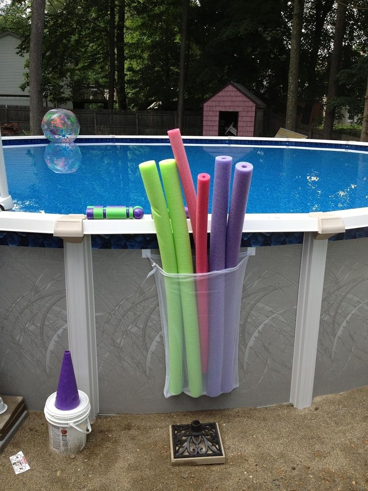 Poolside Mesh Storage Bags 4-Pack Toy Noodle Float Organization Durable Polye...