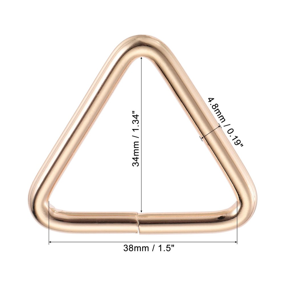 Metal Triangle Buckle 38mm Inner Gold Width 20pcs