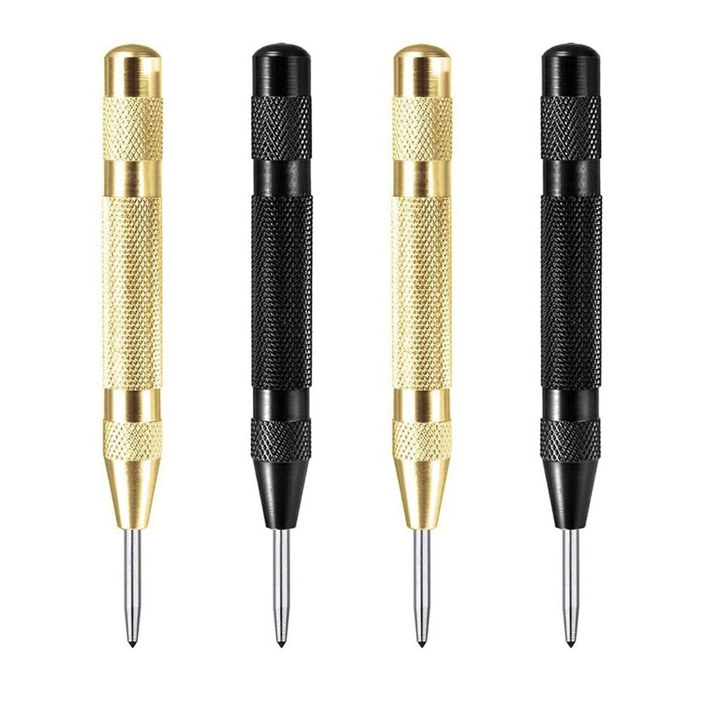 4PCS Automatic Center Punch Strike Spring Loaded Marking Starting Hole Tool Set