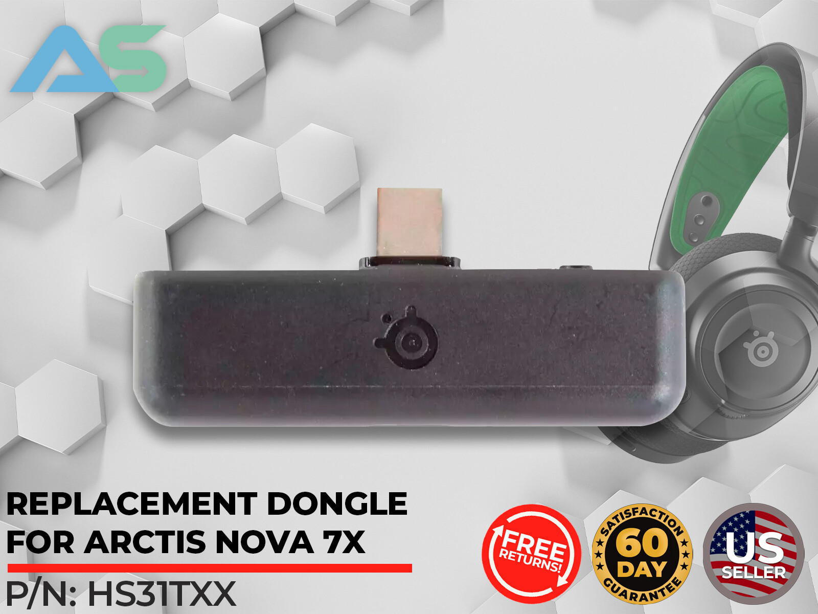 Genuine OEM SteelSeries USB Type C Dongle MPN: HS31TXX For SS Arctis Nova 7X 🎧