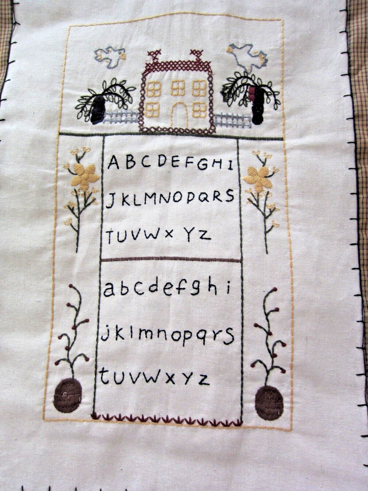 QUILT EMBROIDERED SAMPLER WALL HANGING-HANDMADE!