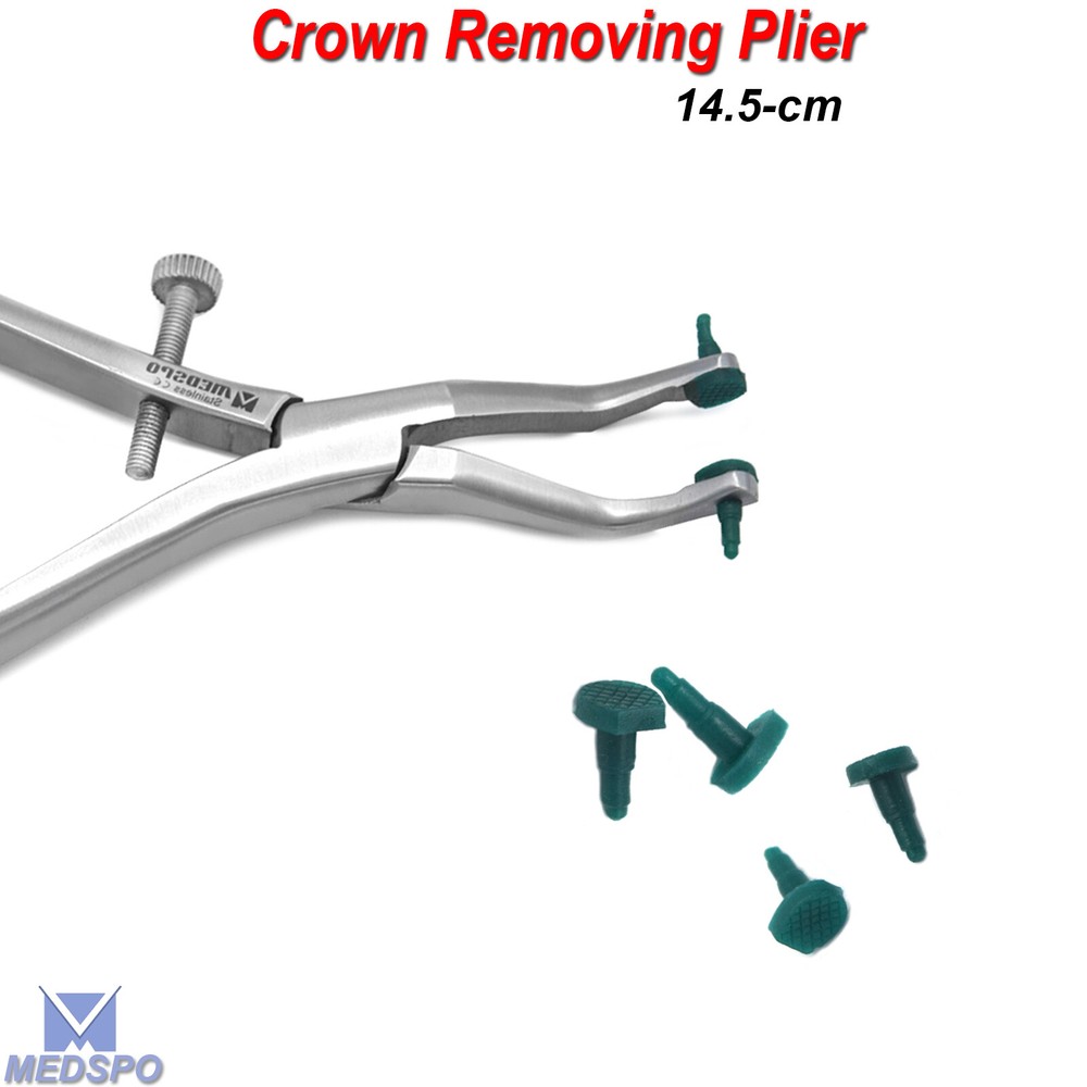 Crown Remover Forceps Temporary Crowns Removing Plier Orthodontics Rubber Tips