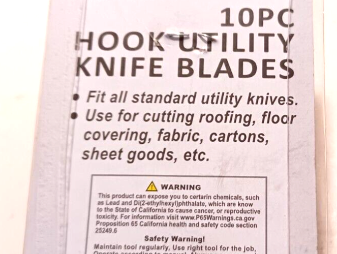 10 Pc. HOOK razor blades with container