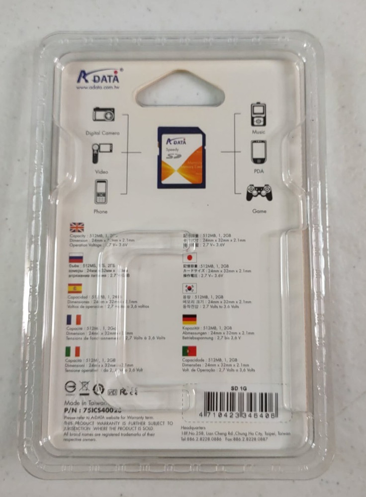 Adata 1GB Speedy Secure Digital SD Memory Card NEW