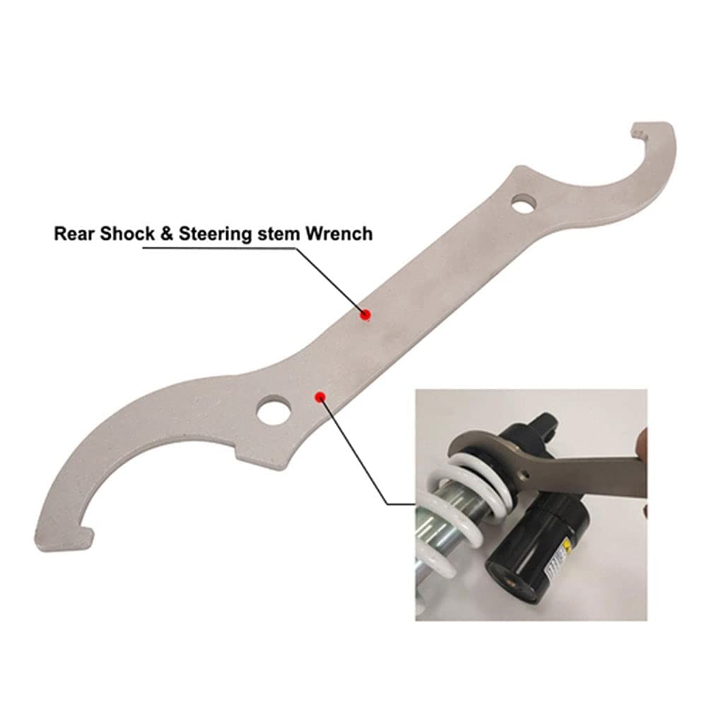 Universal Motorcycle Rear Shock & Steering stem Wrench Spring Adjustment Tool...