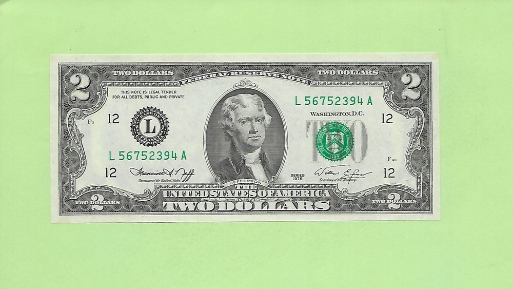 1976 ..UNCIRC $2  L 5675 2394 A .... 1976 $2  L-A    NICE NOTE      FRN