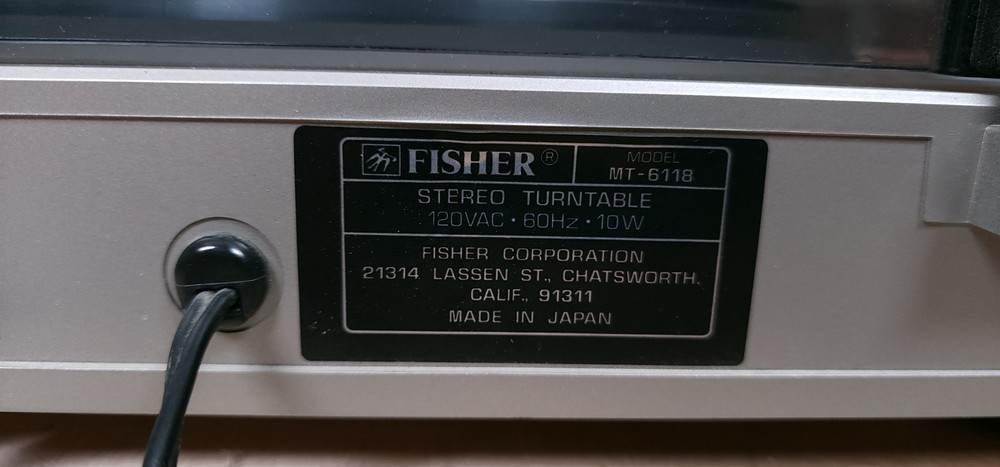 Fisher MT- 6118 Semi Automatic Turntable Record Player Tested Working