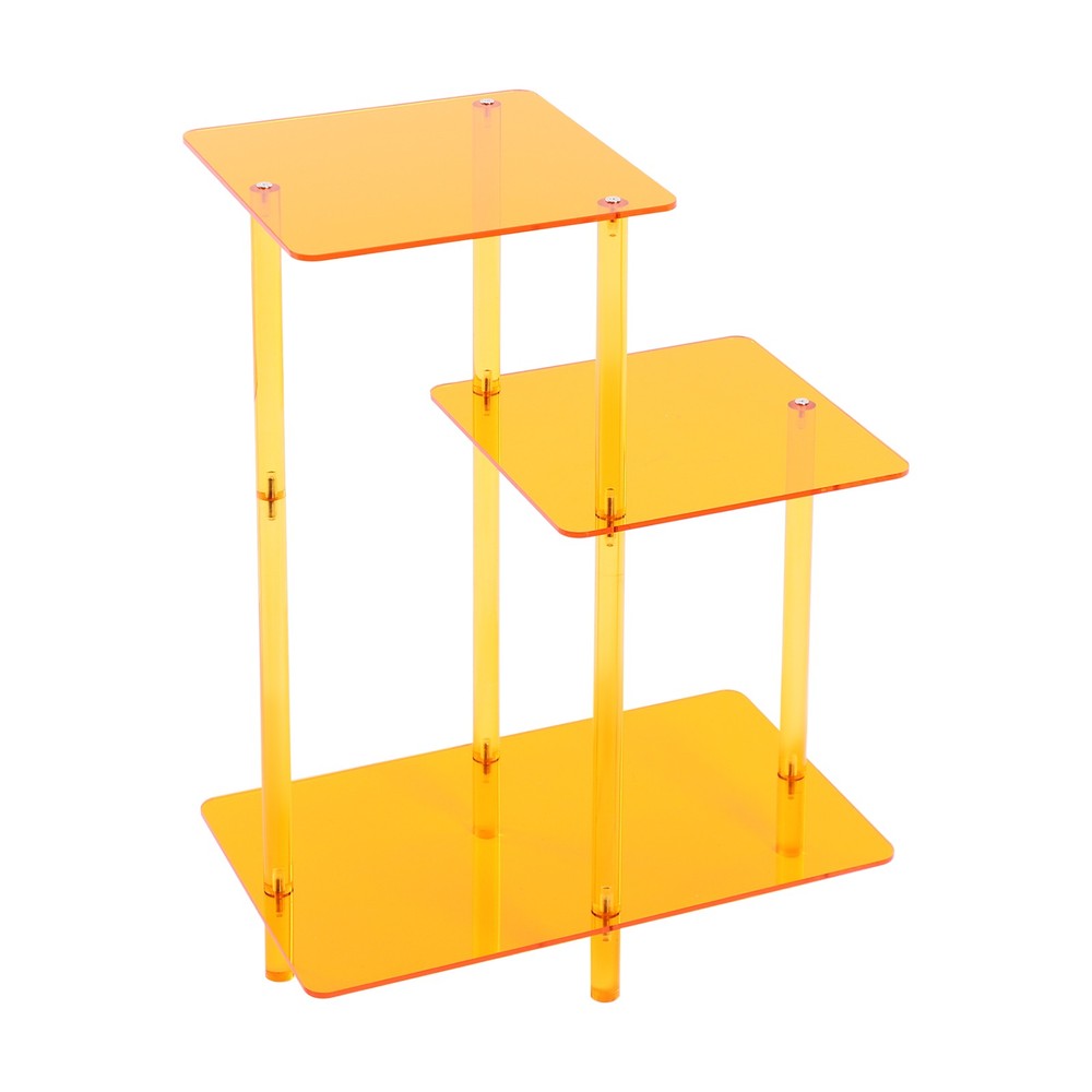 Acrylic Round Side Table 3 Tiers Step End Table Small Bedside Table