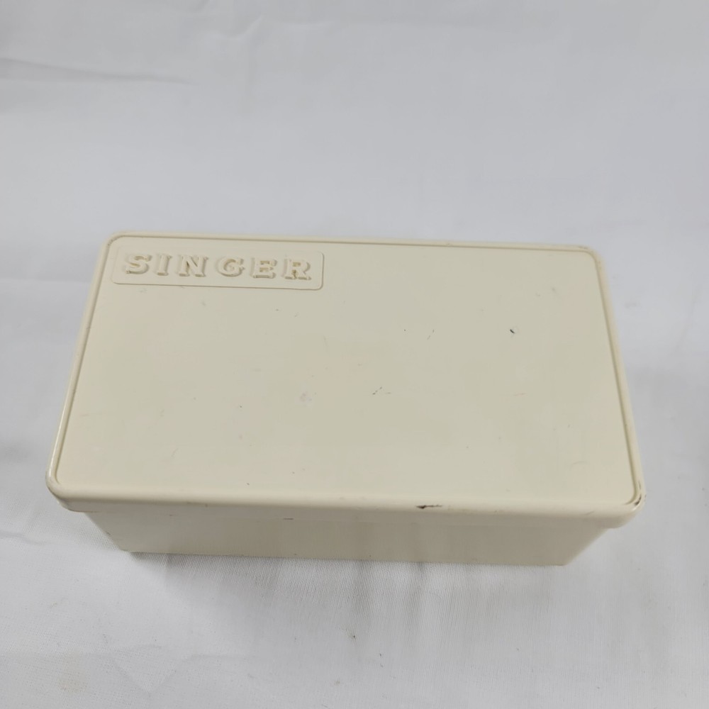 Vintage Singer Sewing Machine Plastic Accesory box empty 5"x 2 3/4"