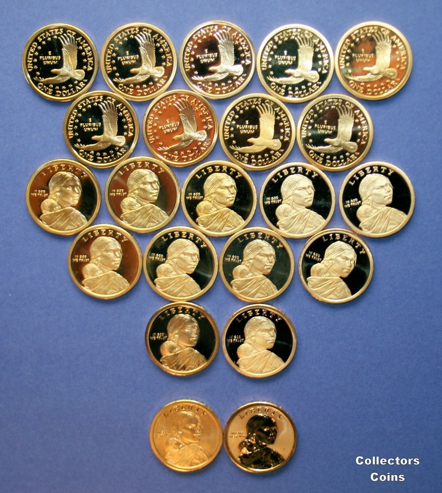 2000 - 2023 Sacagawea 26 Coin S Proof Set Including Reverse Proof & Enhanced Unc