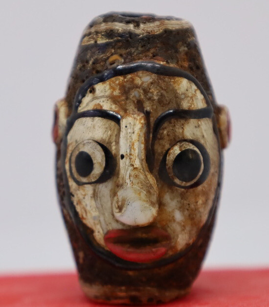 Ancient roman Both Side face bead