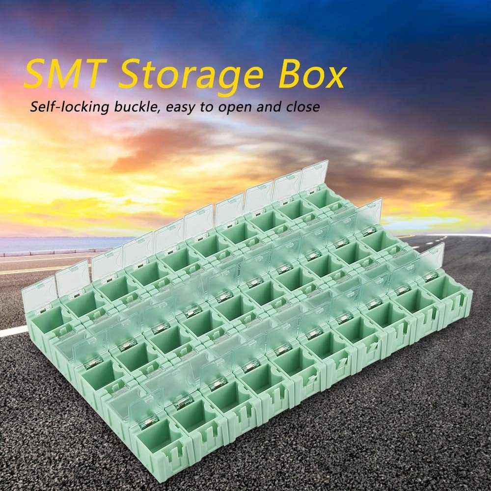 50 Pcs/Set Green IC Component,Tool Boxes Tool Organizers Box SMD Electronic C...