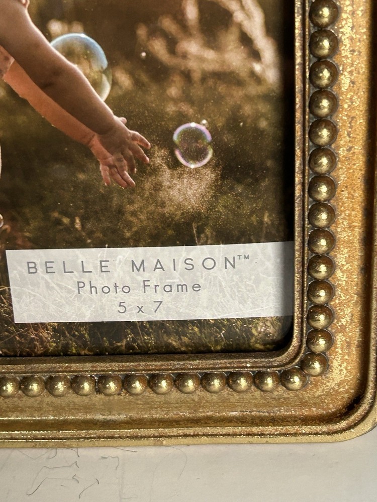Gold Beaded Picture Frame Belle Maison Collection 5x7 Photo Frame Rectangular