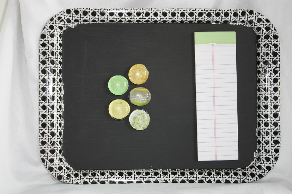 Repurposed Message Center Chalkboard Includes Magnets & Magnetic Notepad