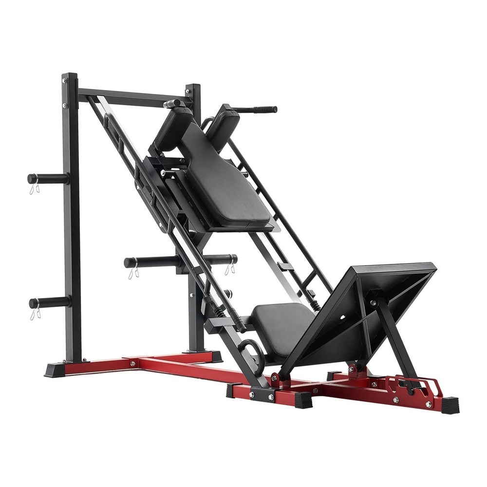 Leg Press Hack Squat Machine, Adjustable Leg Press Combo with Linear Bearing an
