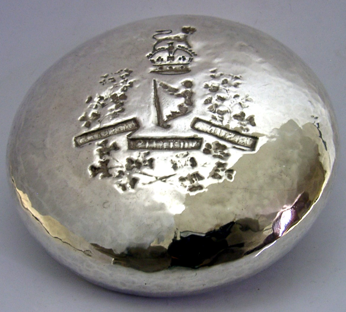 STERLING SILVER 8th KINGS ROYAL IRISH HUSSARS BOWL HAND MADE 1955 MILITARY 50g