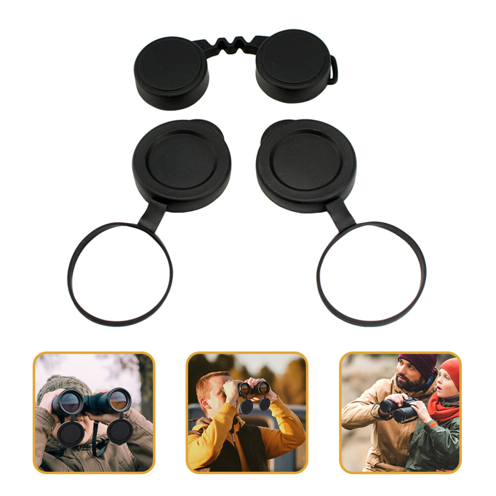 1 Set Binocular Objective Lens Caps Rubber Objective Lens Cover for