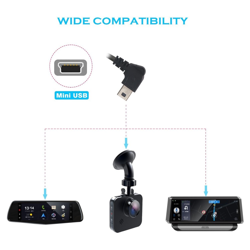 Mini USB Hardwire Kit for Dash Cams - Continuous Power with Protective Features