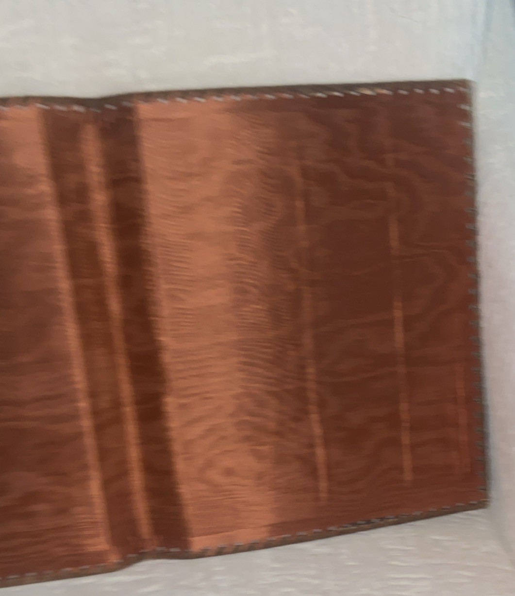 VTG 12" x 10.5" Brown Tan Hand-Tooled Made Italy Embossed Leather Portfolio VGC