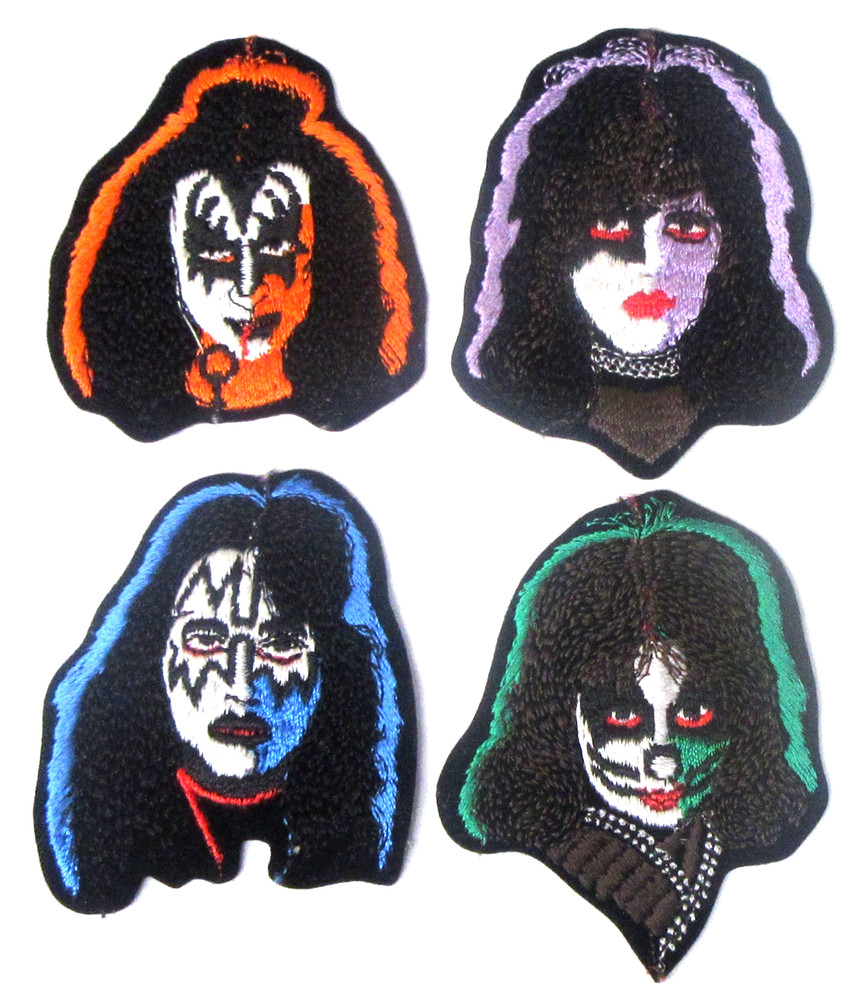 vintage KISS set of 4 SOLO ALBUM embroidered patches MINT jacket shirt
