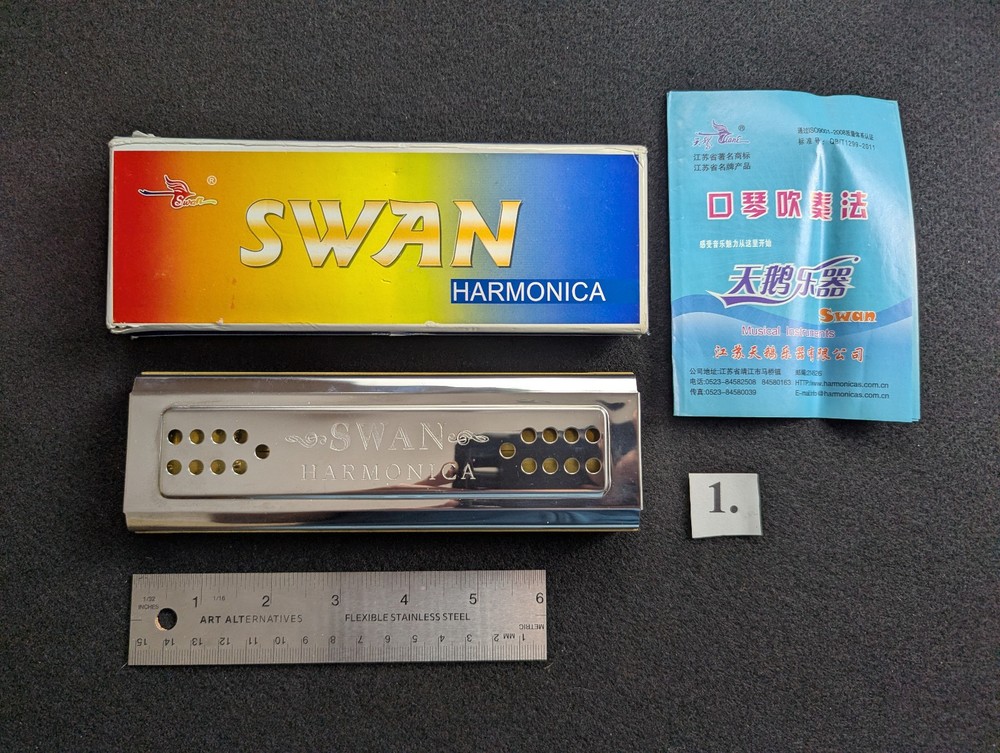 Swan Hohner Harmonica 24/28 two sided G/C plastic comb 96 notes