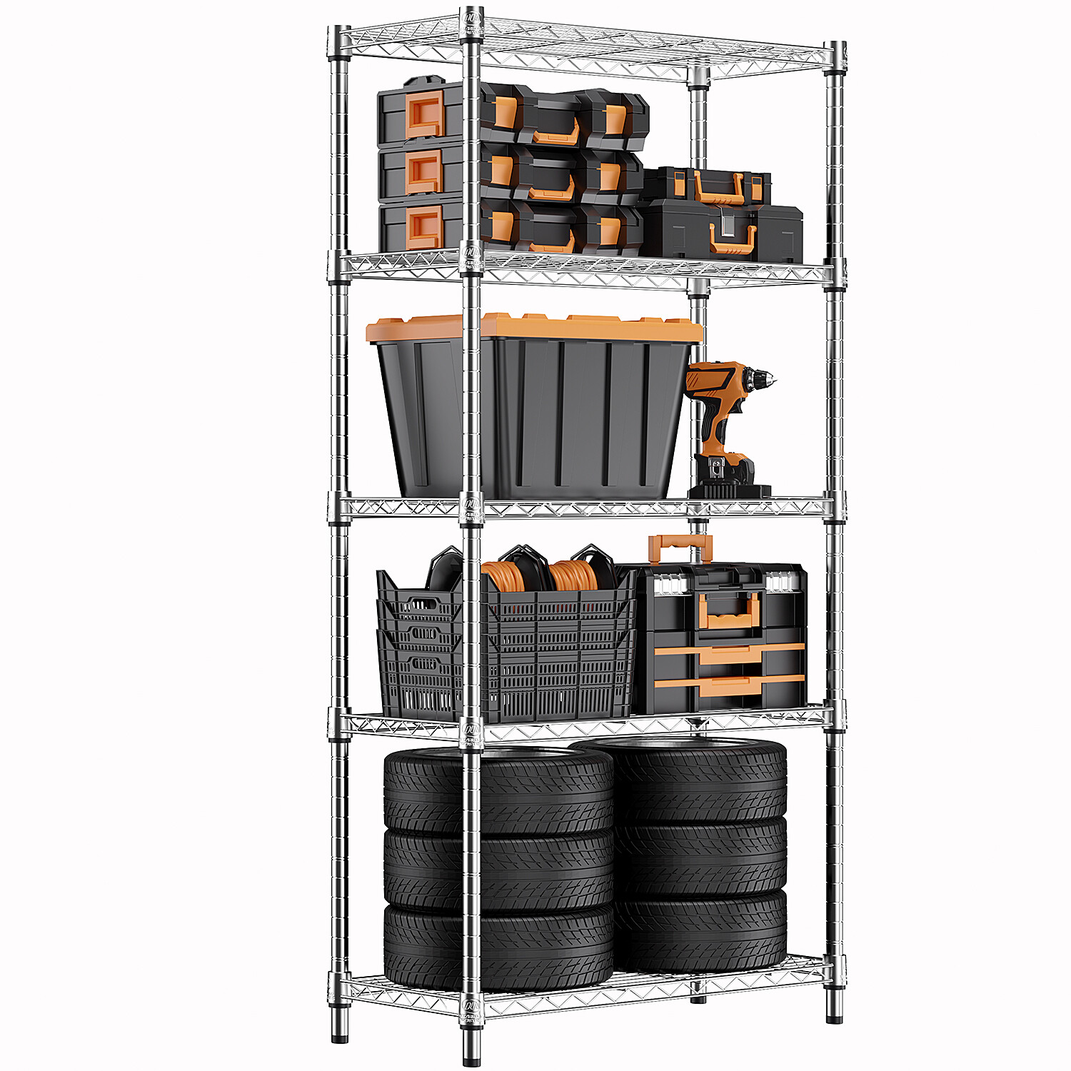 Storage Shelving Steel Heavy Duty Multi-Tier Utility Shelving Unit Steel Rack