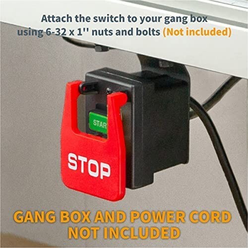 Compact Dual Voltage Paddle Switch - Emergency Shut-off for Power Tool Safety