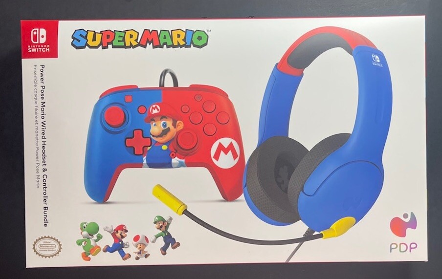 Official Nintendo Switch Wired Headset + Controller [ Power Pose Mario ] NEW
