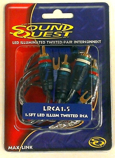 Stinger SoundQuest 1.5ft LED Illuminated RCA Twisted Pair LRCA1.5