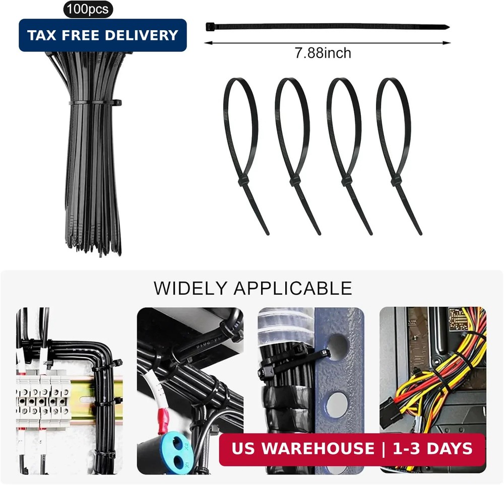 137PCS Cable Management Kit 4 Cable Sleeve Split 100 Cable Zip Ties 10 Cable Cli