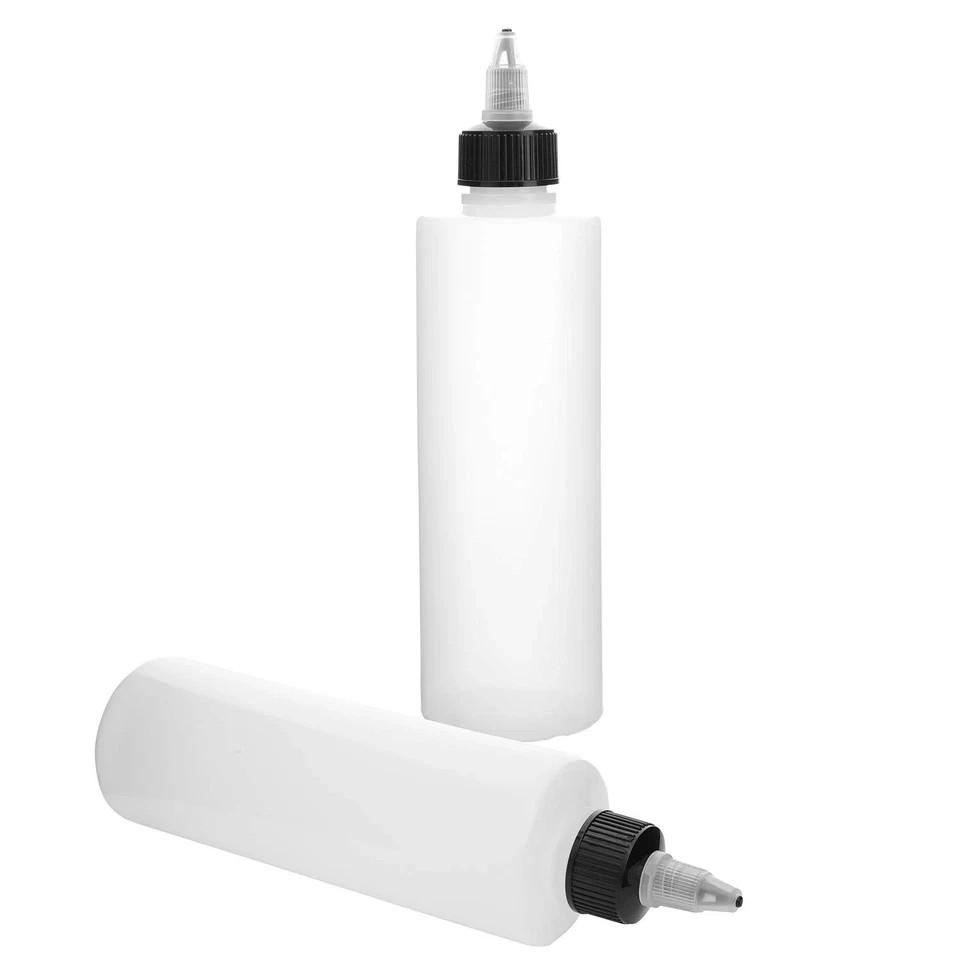 16 Pack 8oz Plastic Squeeze Bottles with Twist Top Caps Empty Dispensing