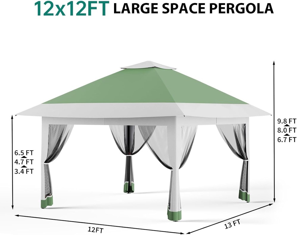 Pop Up Tent 12x12 Canopy with Netting