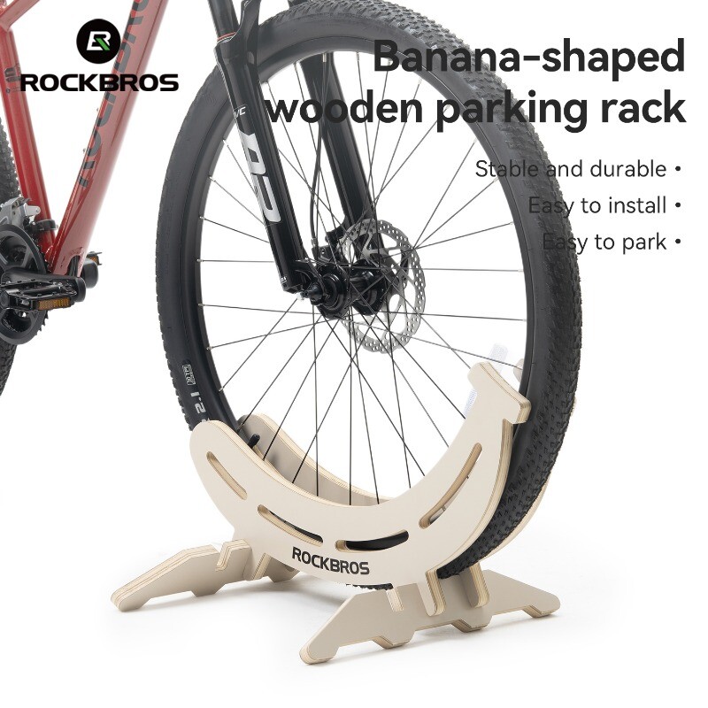 ROCKBROS Wooden Bike Stand Easy Bicycle Storage Rack For Road Mountain Bikes