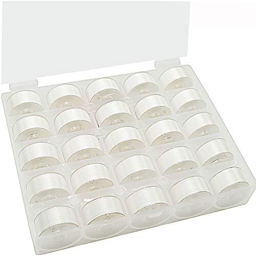 25pcs White 70D/2 (60WT) Prewound Bobbin Thread Plastic Size A SA156 for