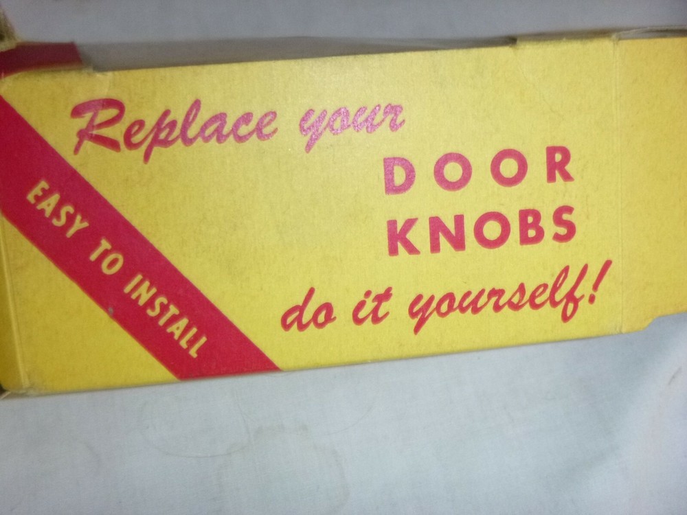 NOS Vtg Montgomery Wards Brass Replacement Door Knobs 2"