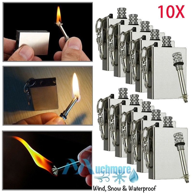 5~10X Permanent Match Fire Starter Survival Emergency Flint Metal Lighter Hiking