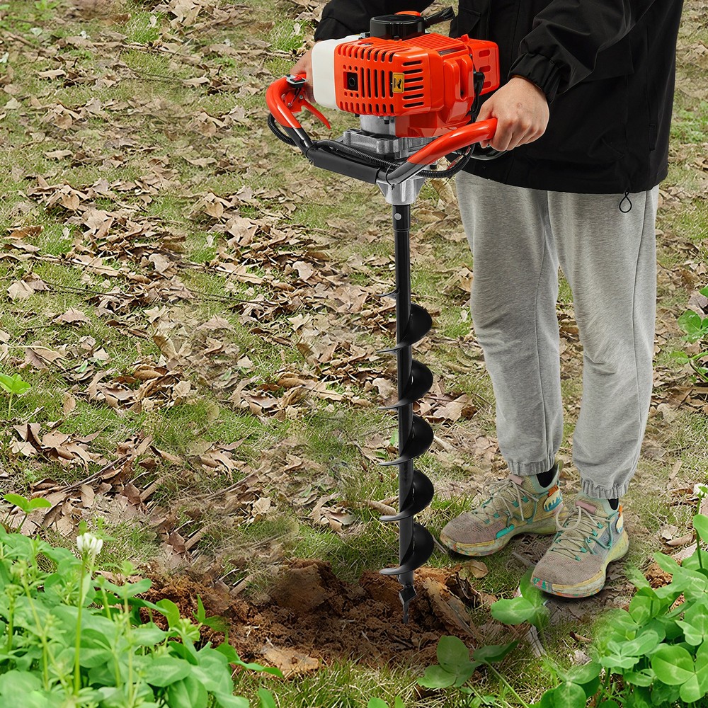52CC 2.4HP Post Hole Digger Earth Auger 2 Stroke Digging Machine w/3 Drill Bits