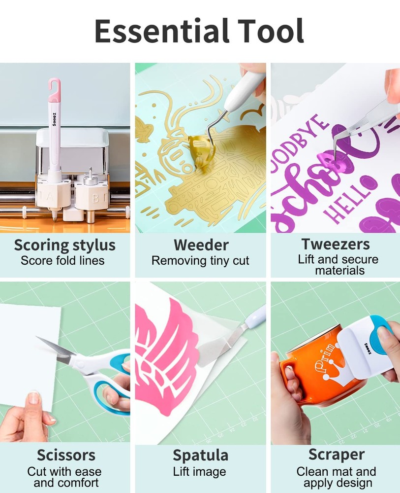 Weeding Tools for Vinyl, 6PCS Basic Tools Set Fits Cricut, Precision Craft Vinyl