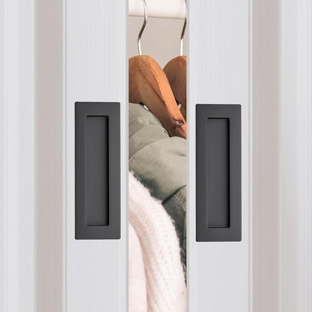 2 Pack Pocket Door Handles Sliding Closet Door Pulls 5.9" Flush Barn Door Pulls