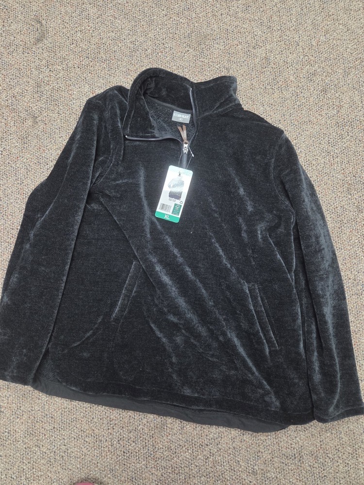 New 32 Degrees Heat Womens Extra Large XL Black Lined 1/4 Zip Jacket Coat Pullon